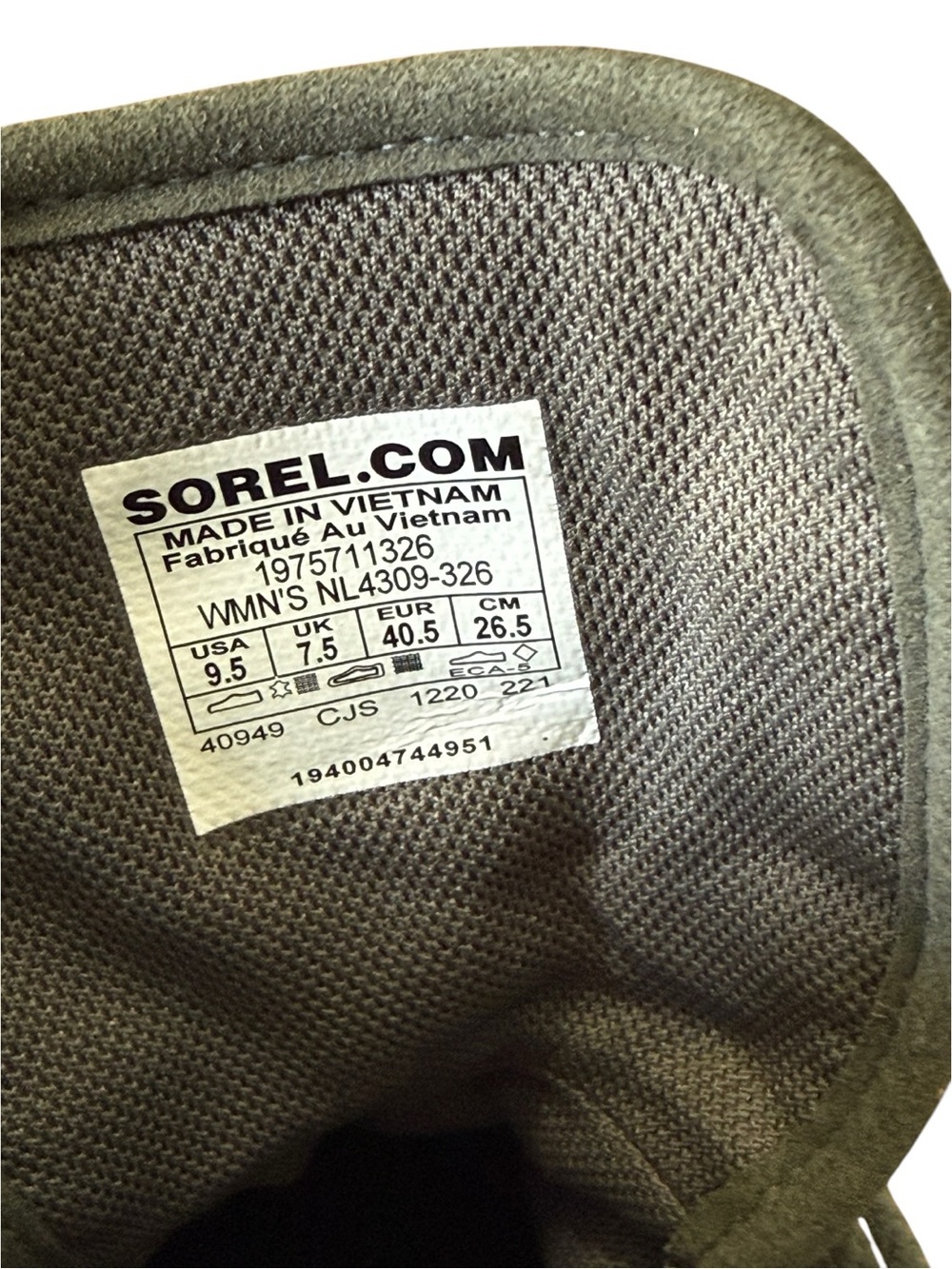Sorel Caribou Leather Waterproof Alpine Tundra Cyber Boots NL4309-326 W Sz 9.5 - Picture 9 of 10